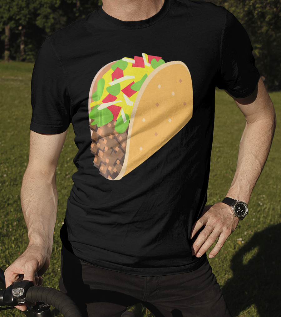 Emoji Taco Tuesday Mexican Tex Mex Torti Pixelated T-Shirt