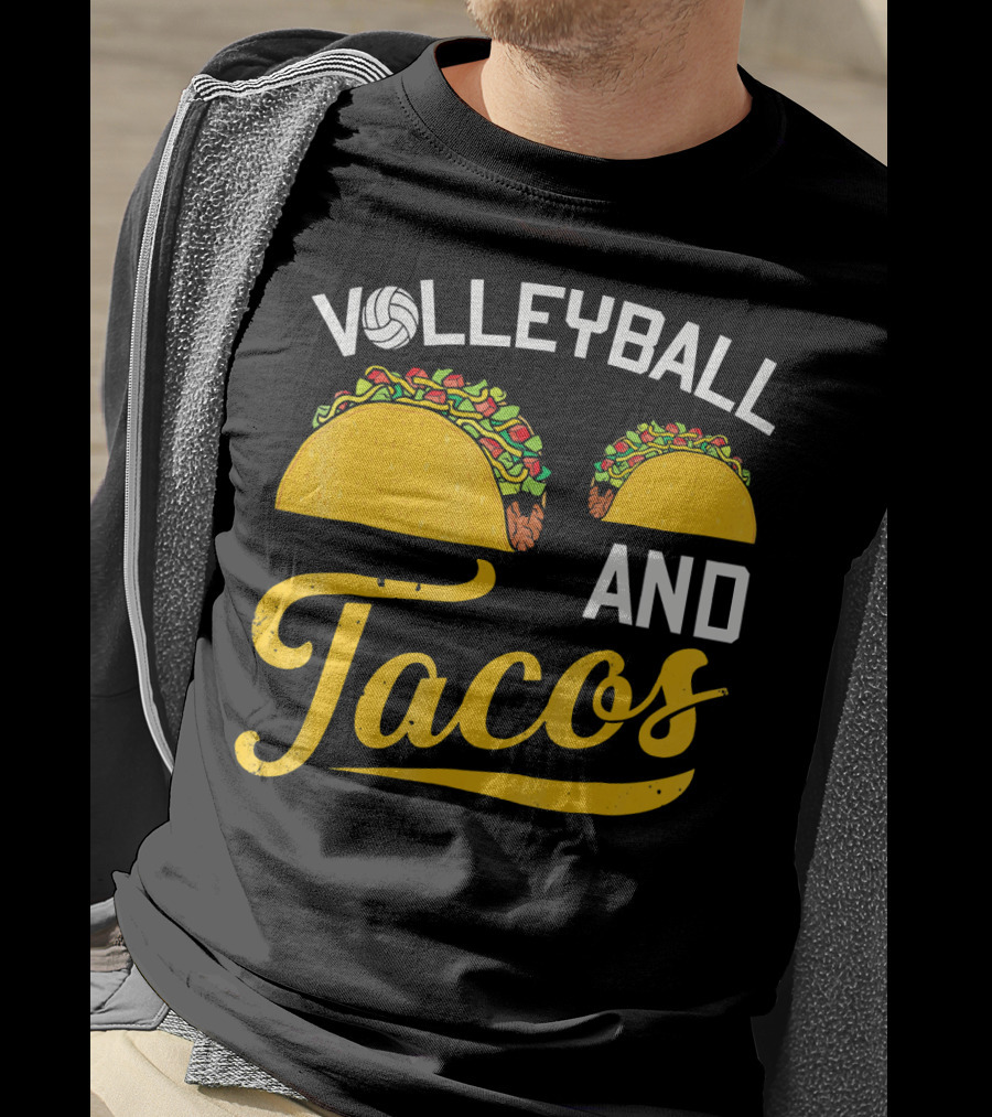 Volleyball Enthusiast's Love For Tacos T-Shirt