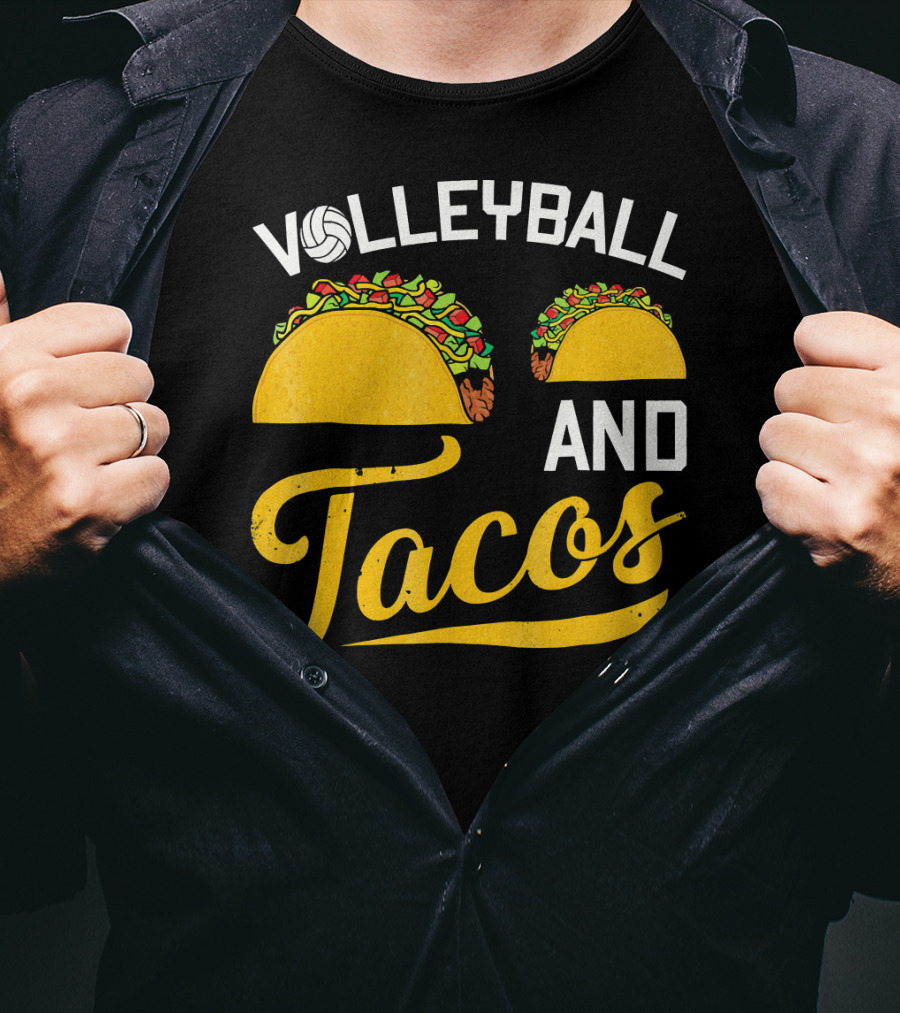 Volleyball Enthusiast's Love For Tacos T-Shirt