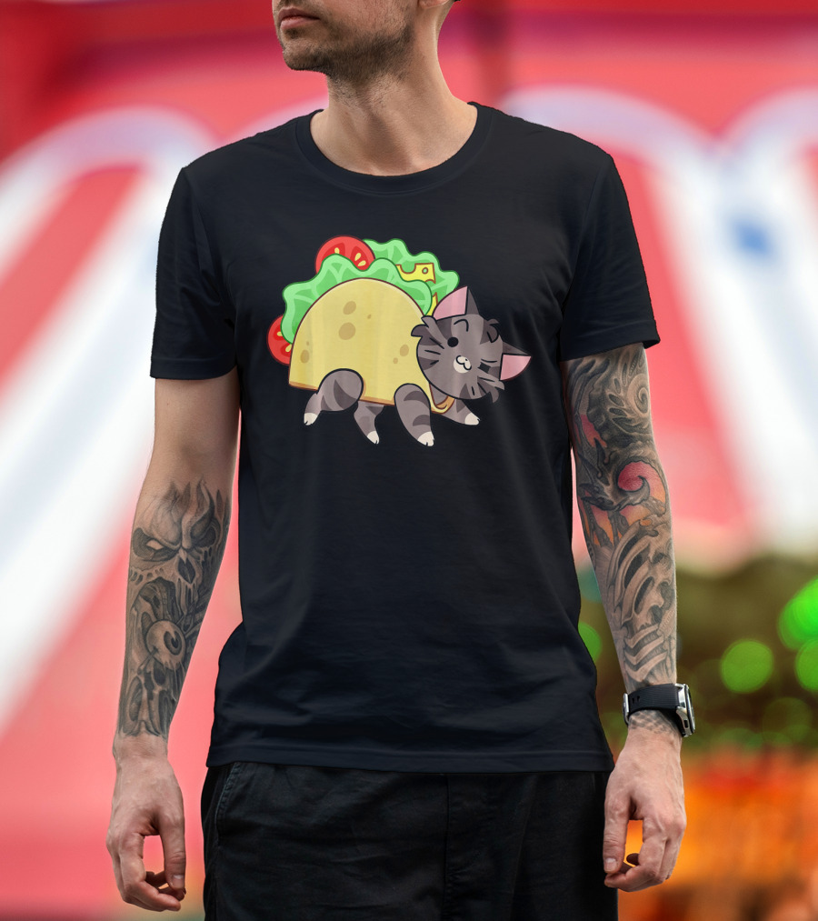 Hard Shell Tacos Cat with Lettuce and Tomato T-Shirt