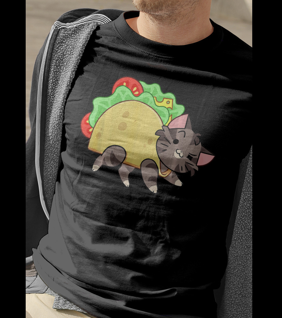 Hard Shell Tacos Cat With Lettuce And Tomato T-Shirt