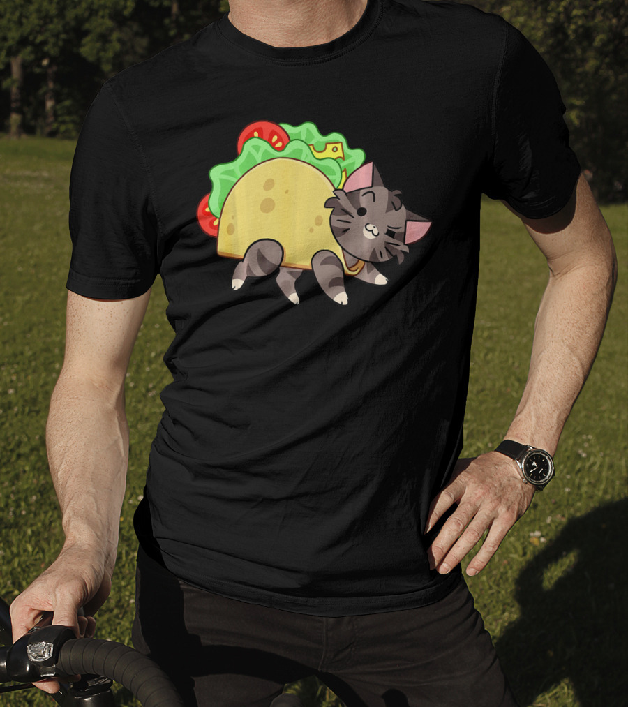 Hard Shell Tacos Cat With Lettuce And Tomato T-Shirt