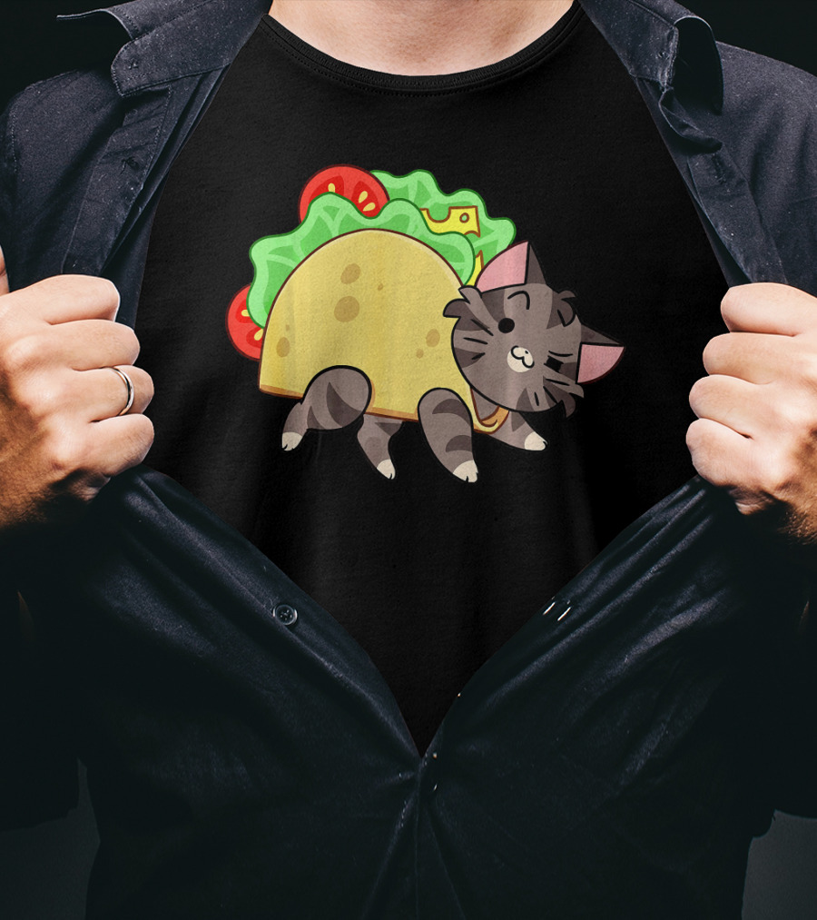 Hard Shell Tacos Cat With Lettuce And Tomato T-Shirt