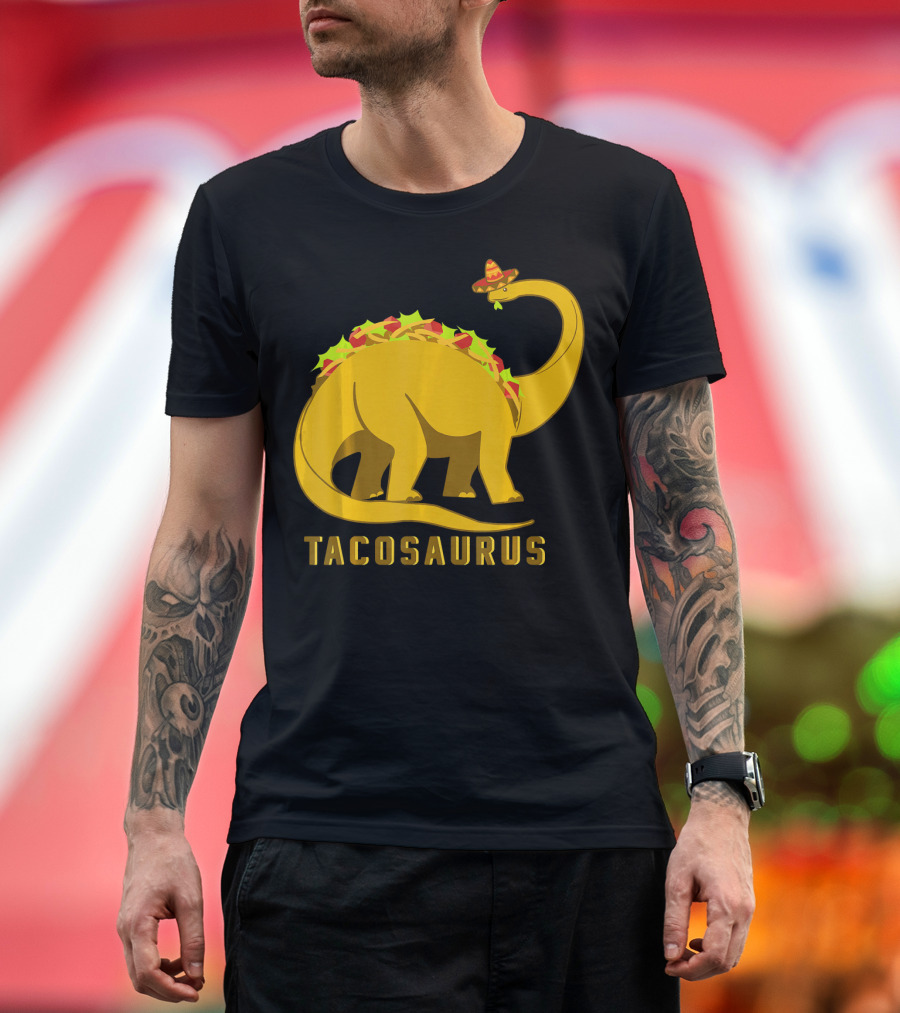 Tacosaurus Sombrero Taco Dinosaur T-Shirt