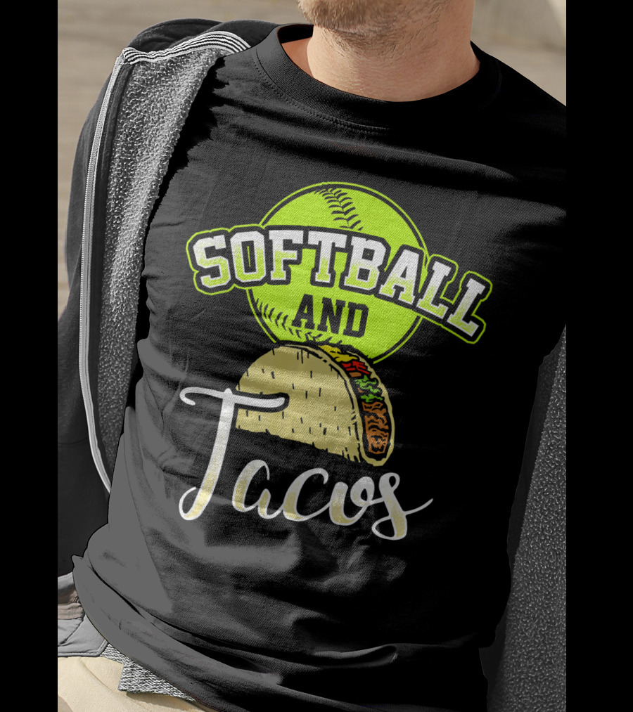 Softball And Tacos Funny Softball Enthusiast T-Shirt