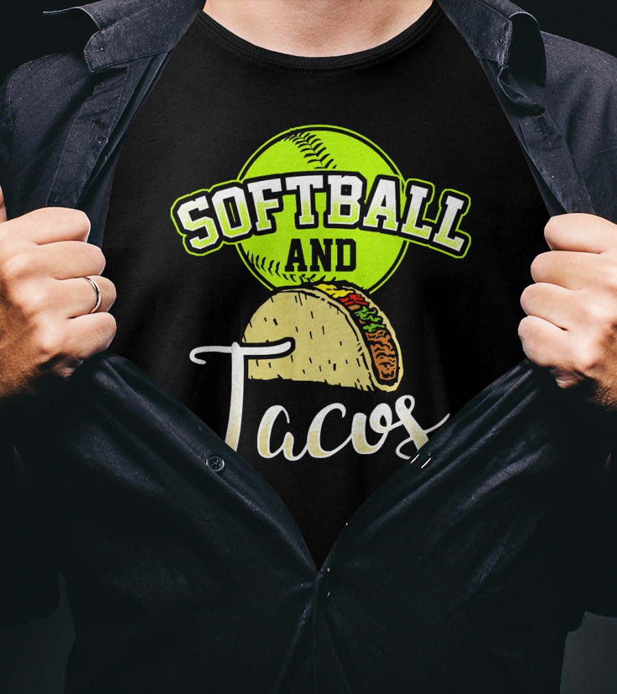 Softball And Tacos Funny Softball Enthusiast T-Shirt