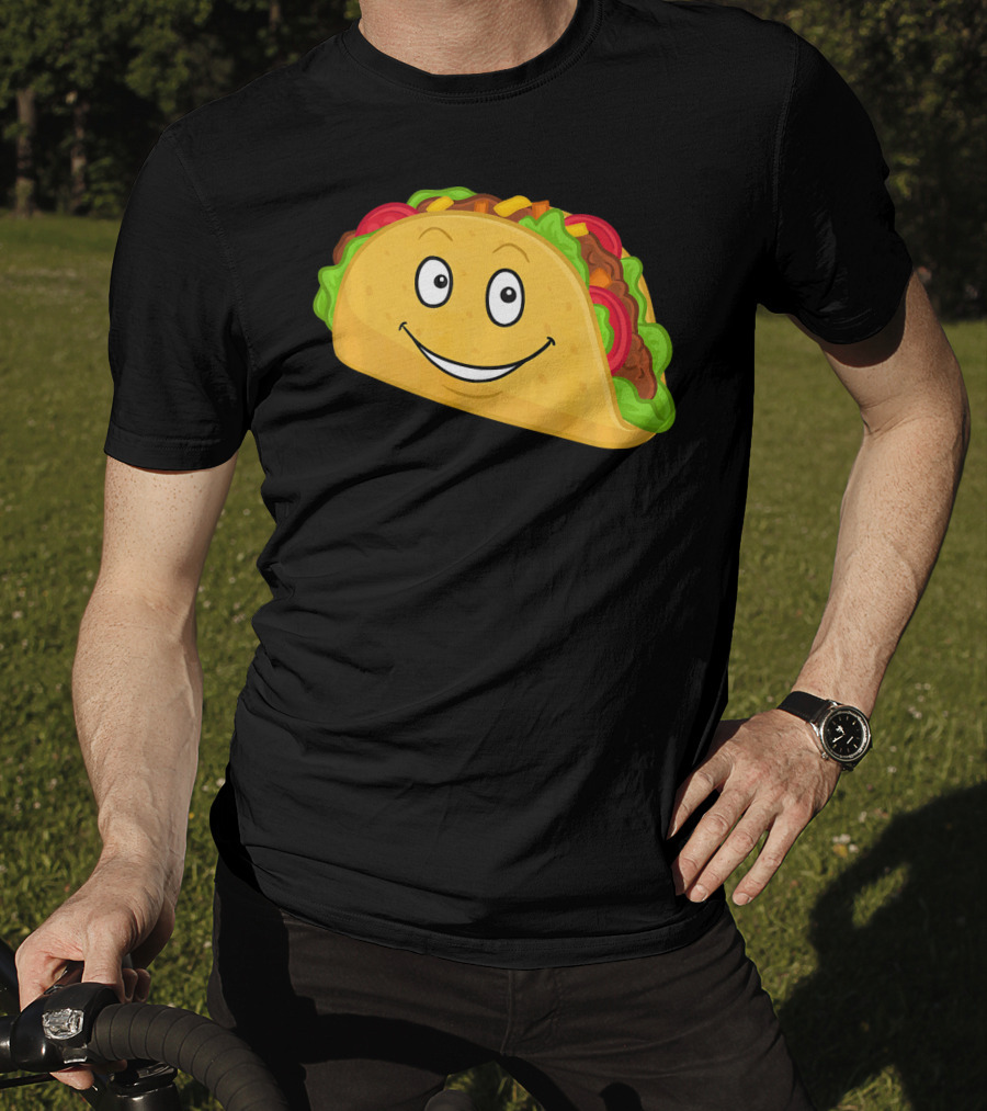 Happy Taco Snack Emoticon Face T-Shirt