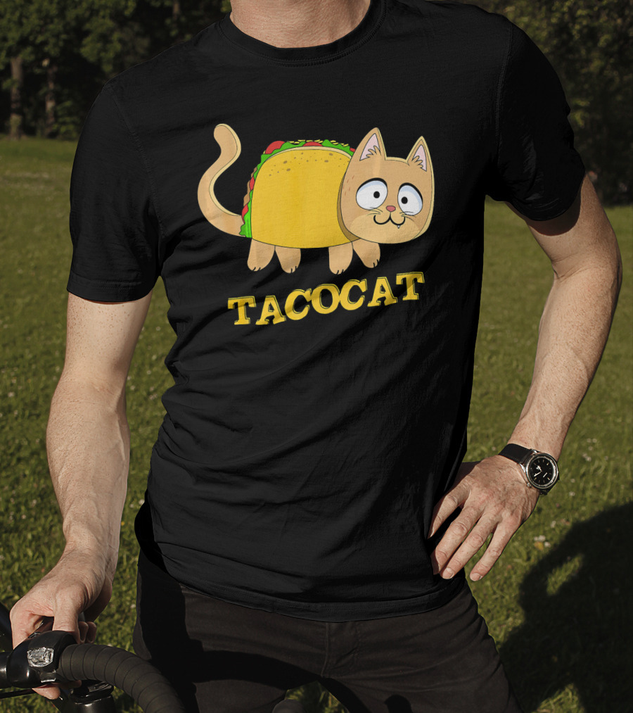 TACOCAT Palindrome Cute Cartoon Funny Cat With Taco Body T-Shirt