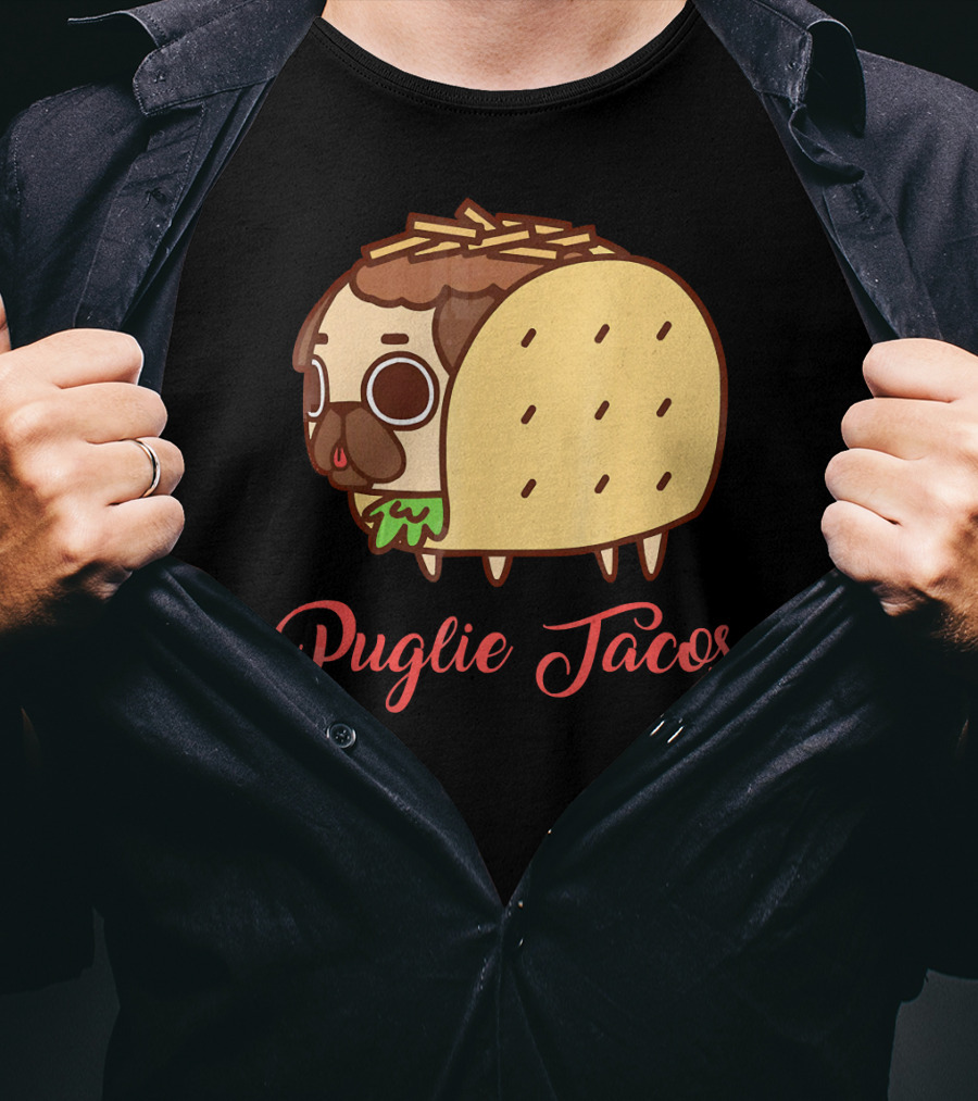 Puglie Tacos Cute Mexican Food Dog T-Shirt
