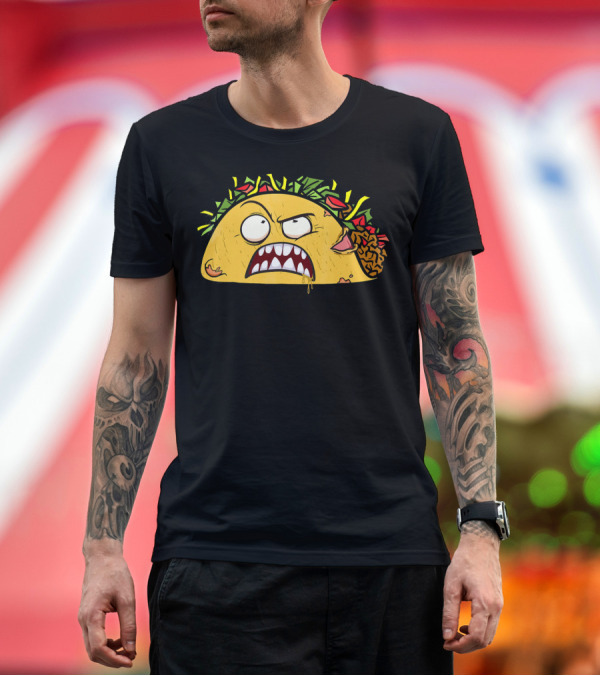 Premium T-Shirt: Funny Scary Zombie Tacos Face T-Shirt Funny Scary Zombie Tacos Face T-Shirt