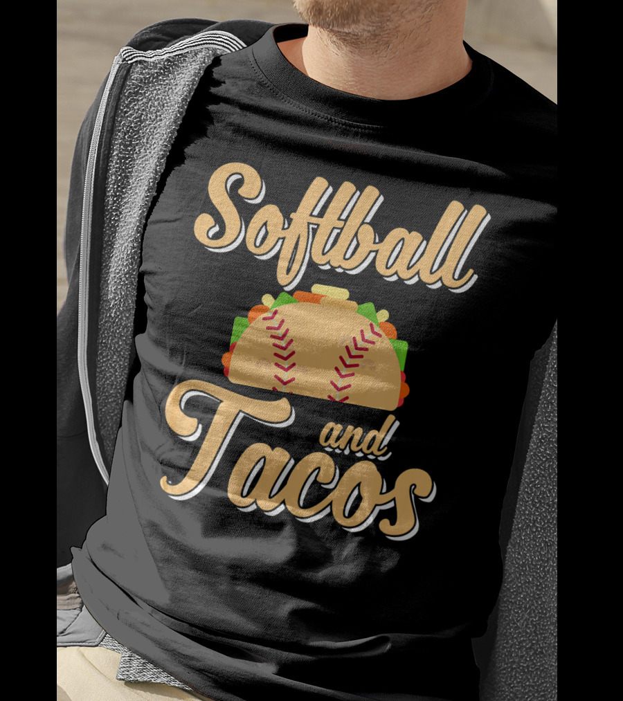 Softball And Tacos Cute Novelty T-Shirt