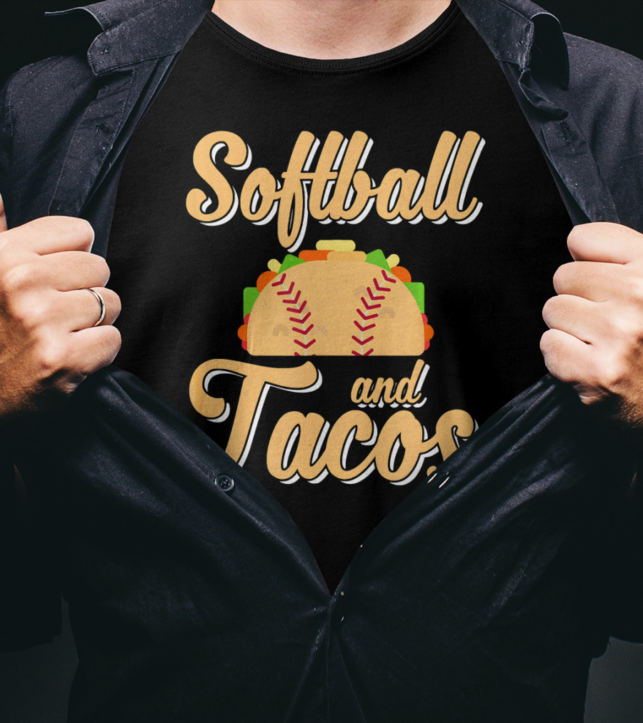 Softball And Tacos Cute Novelty T-Shirt