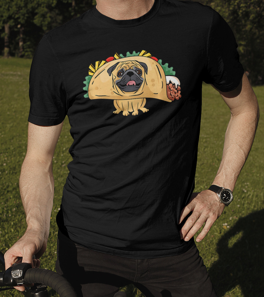 Funny Pug Taco Life Dog Fusion Humor T-Shirt