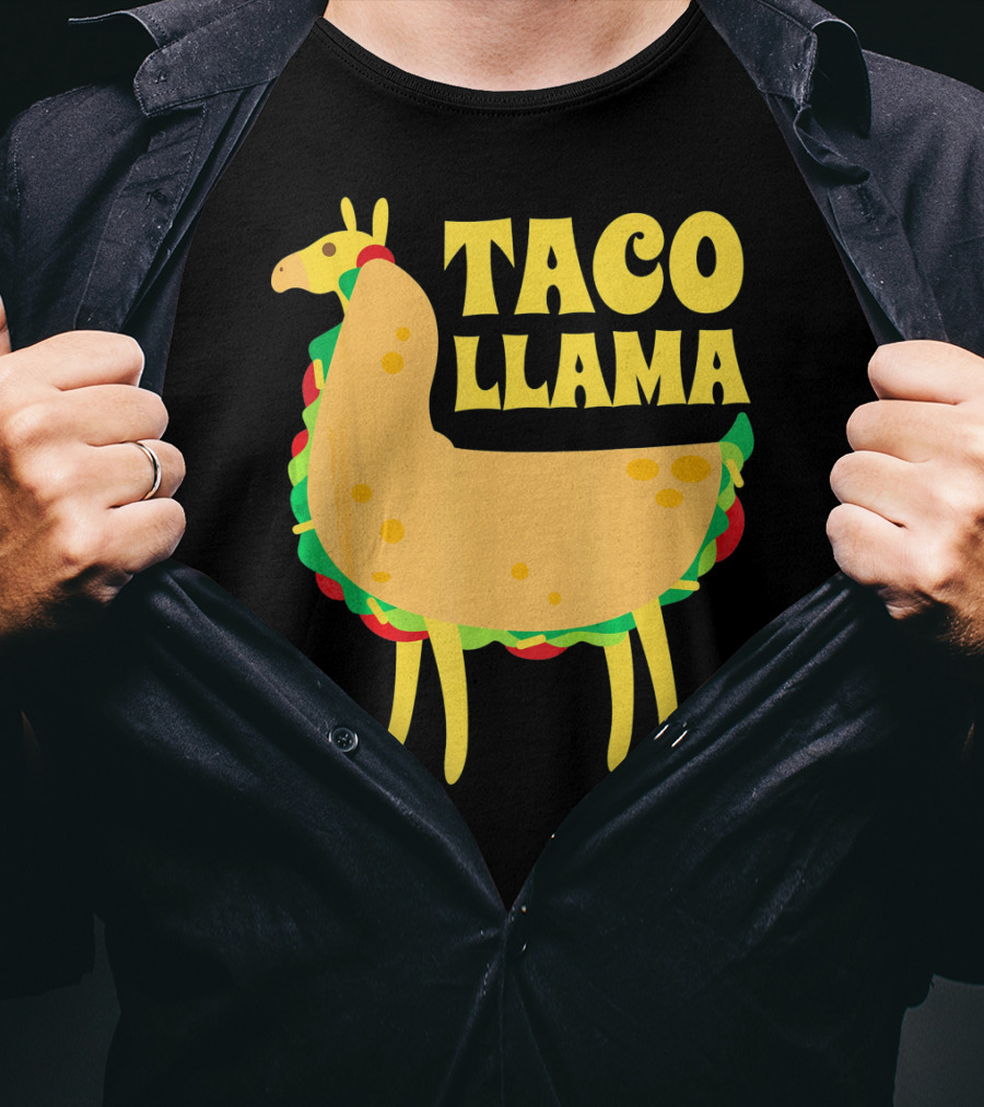 Taco Llama Animal Funny Mexican Cinco De Mayo T-Shirt