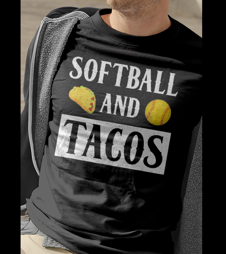 Softball And Tacos With Taco And Softball Icons T-Shirt