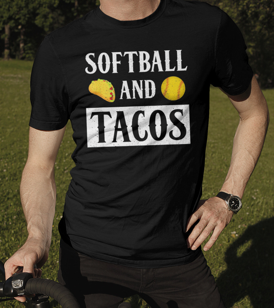 Softball And Tacos With Taco And Softball Icons T-Shirt