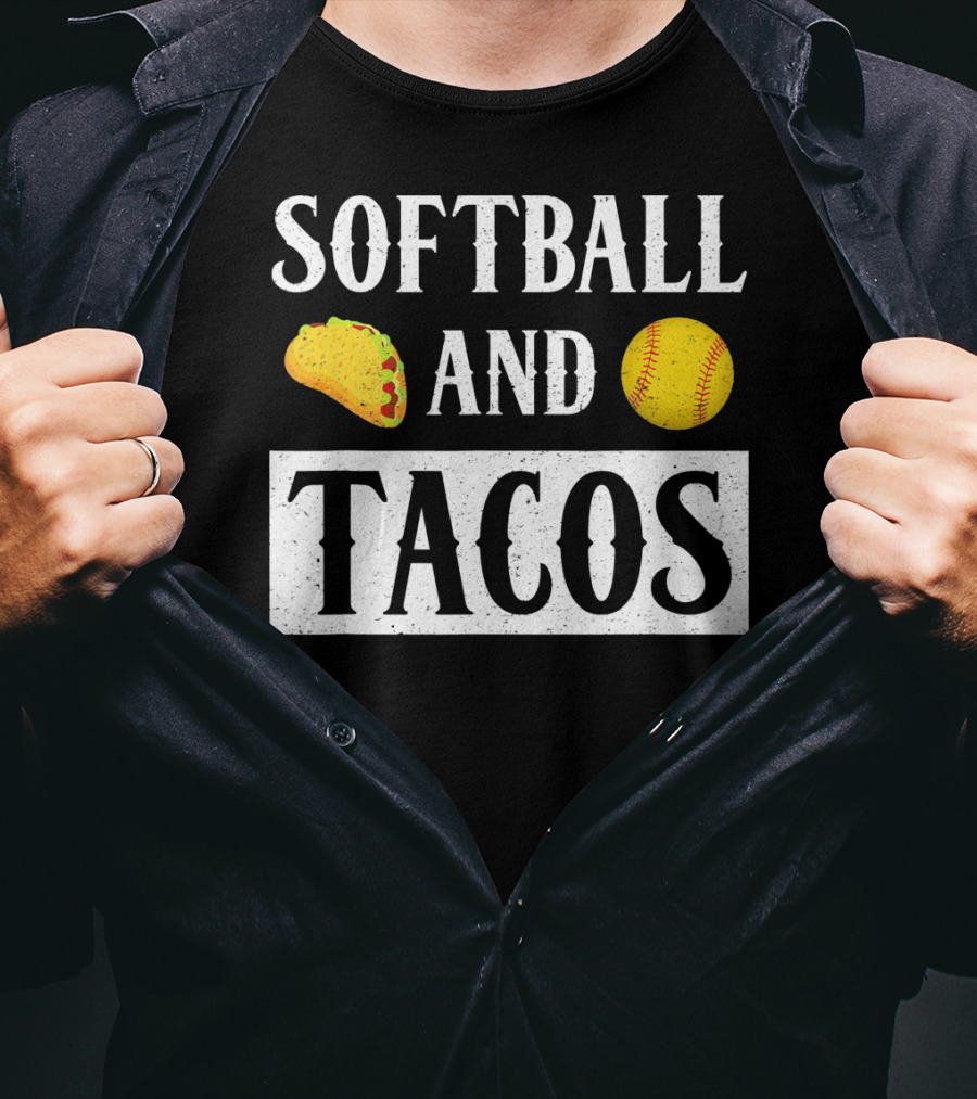 Softball And Tacos With Taco And Softball Icons T-Shirt
