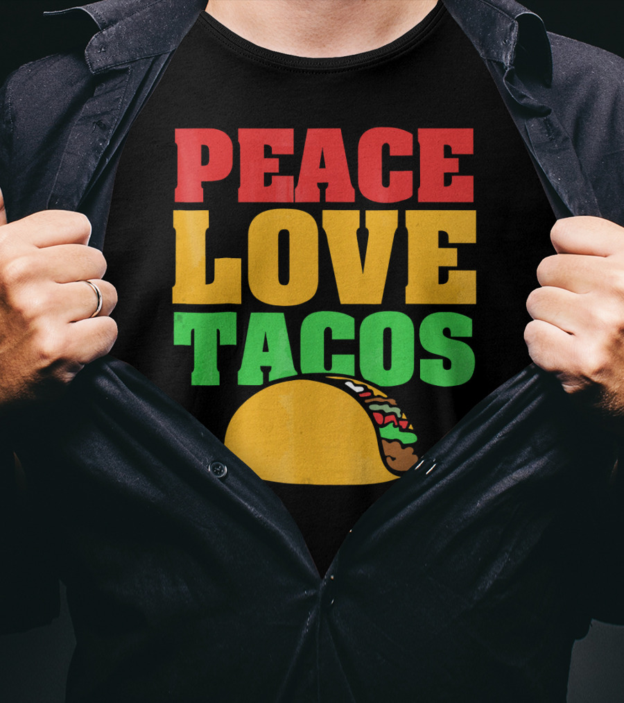 Peace Love Tacos Cute Taco Tuesday T-Shirt
