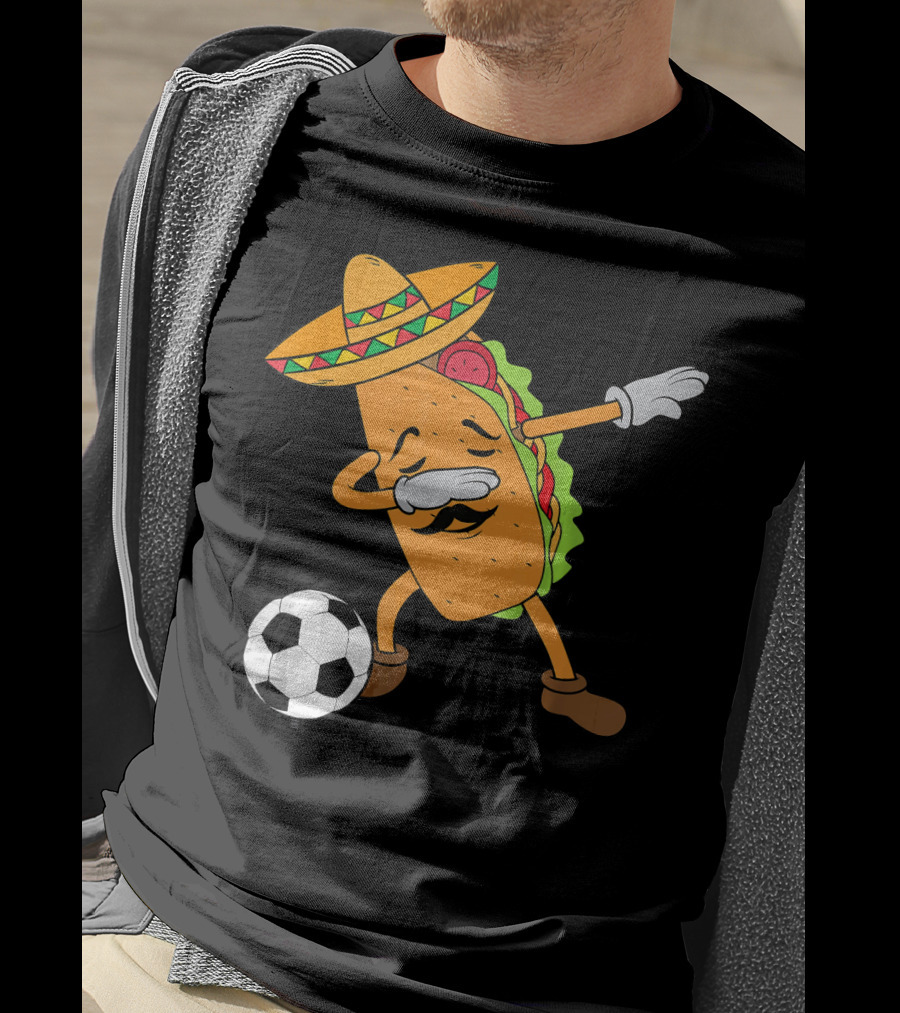 Mexico Soccer Taco Dabbing Sombrero Cool T-Shirt