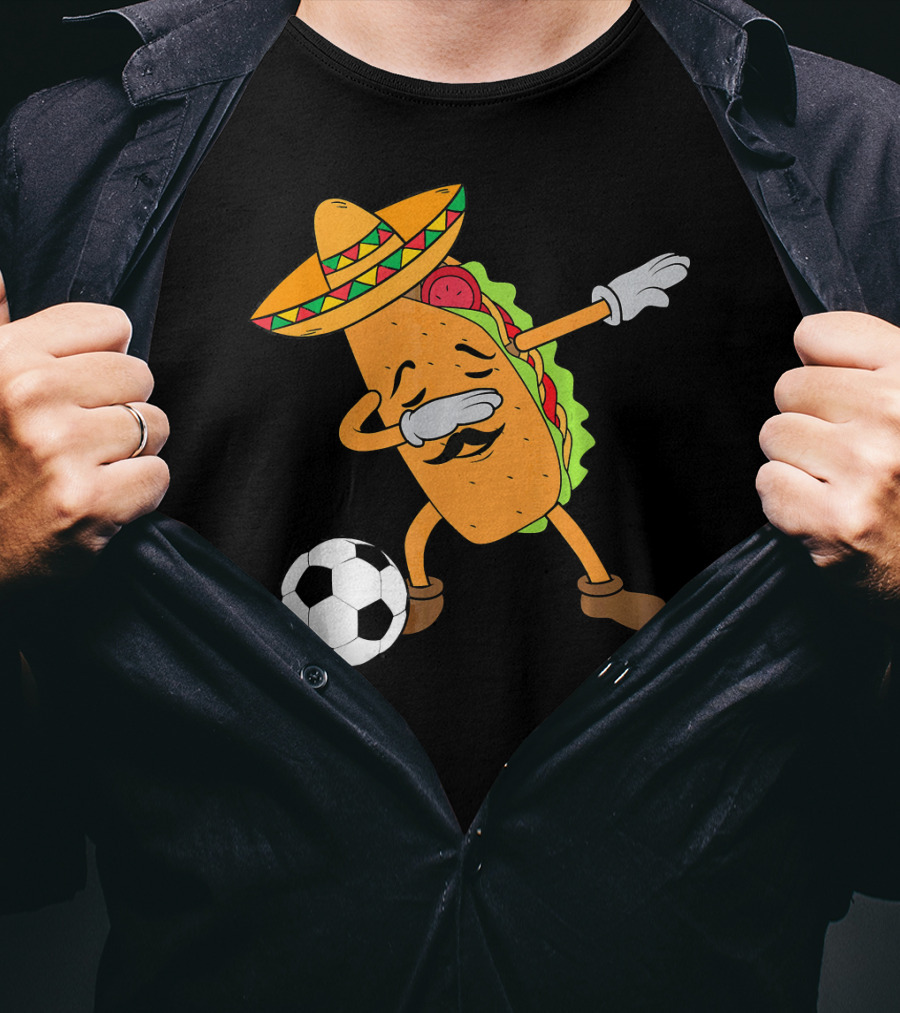 Mexico Soccer Taco Dabbing Sombrero Cool T-Shirt