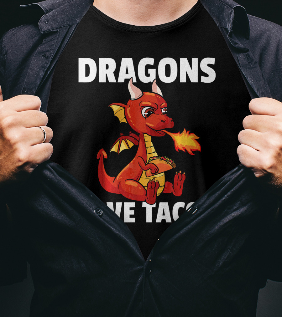 Dragons Love Tacos Women Men Toddler Fire-Breathing Dragon Eating Taco T-Shirt