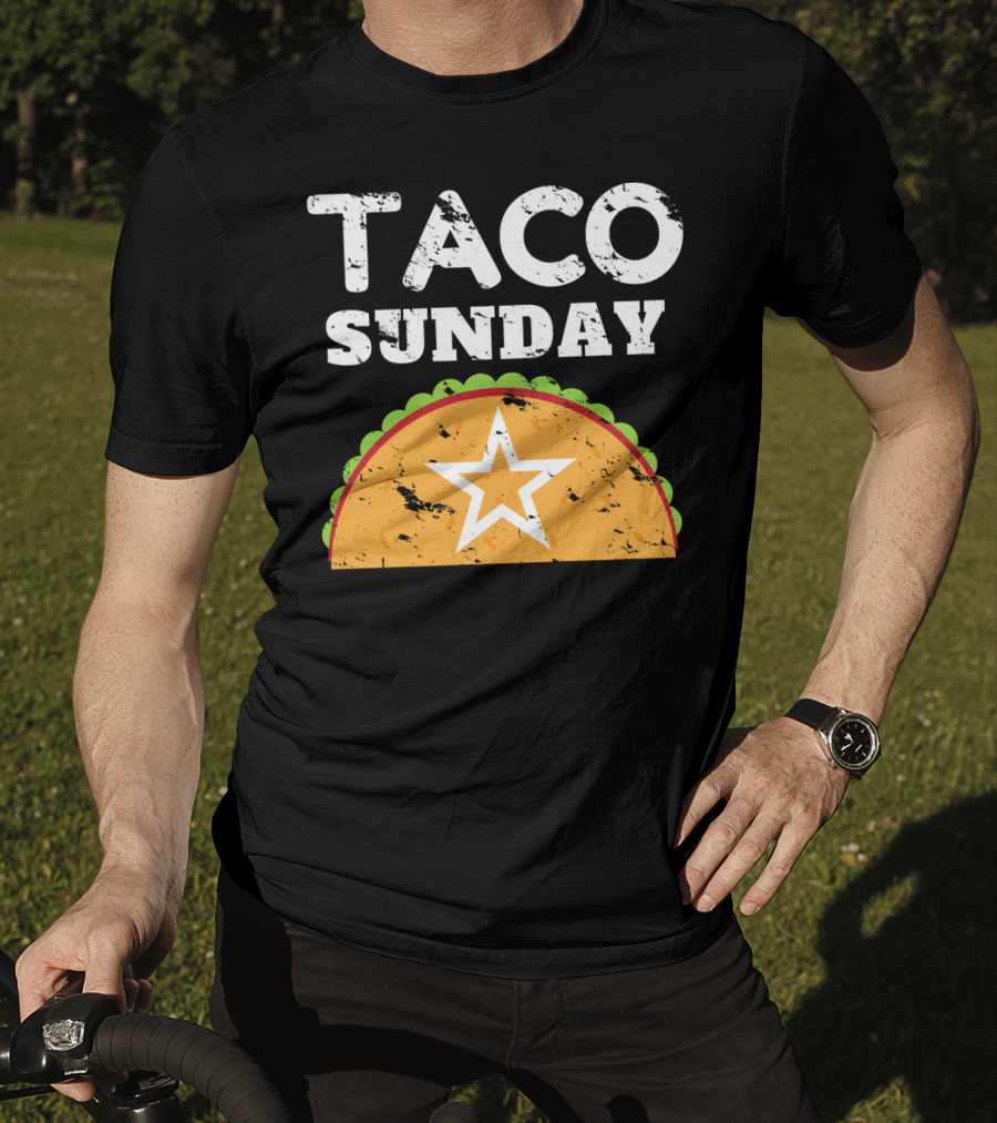 Taco Sunday With Star Inside Crunchy Shell Ribbed Edge T-Shirt