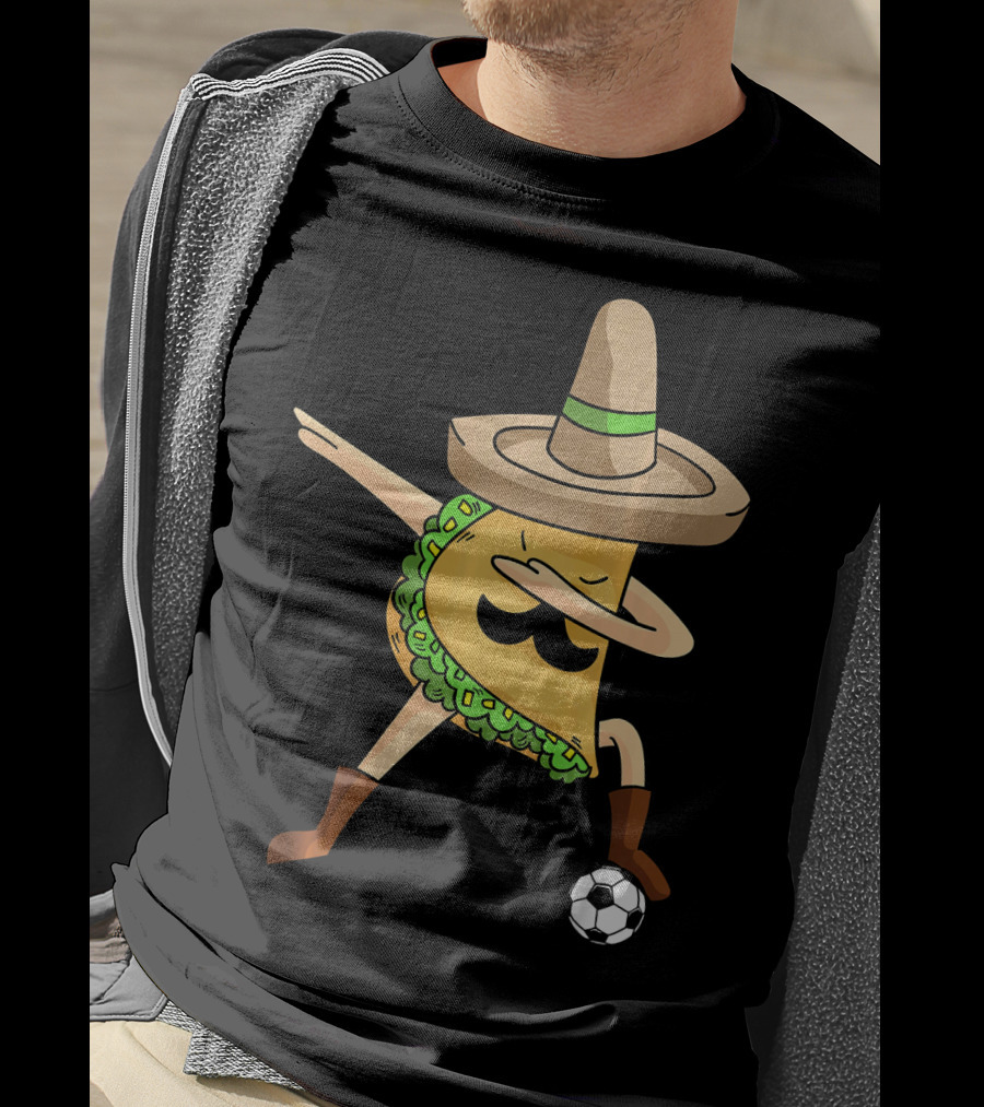 Mexico Dabbing Soccer Taco Cool Sombrero Boots T-Shirt