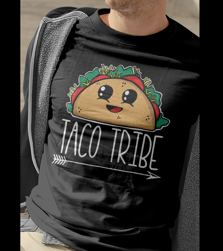 Taco Tribe Cute Taco Face With Arrow T-Shirt
