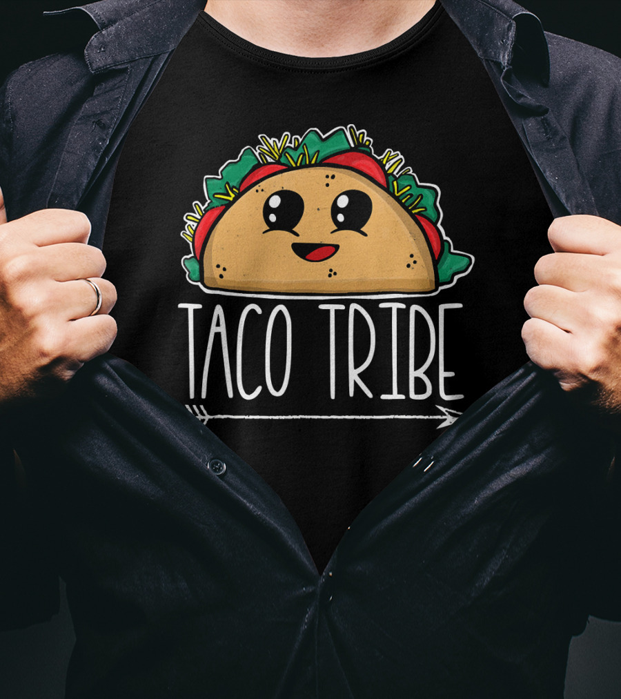 Taco Tribe Cute Taco Face With Arrow T-Shirt