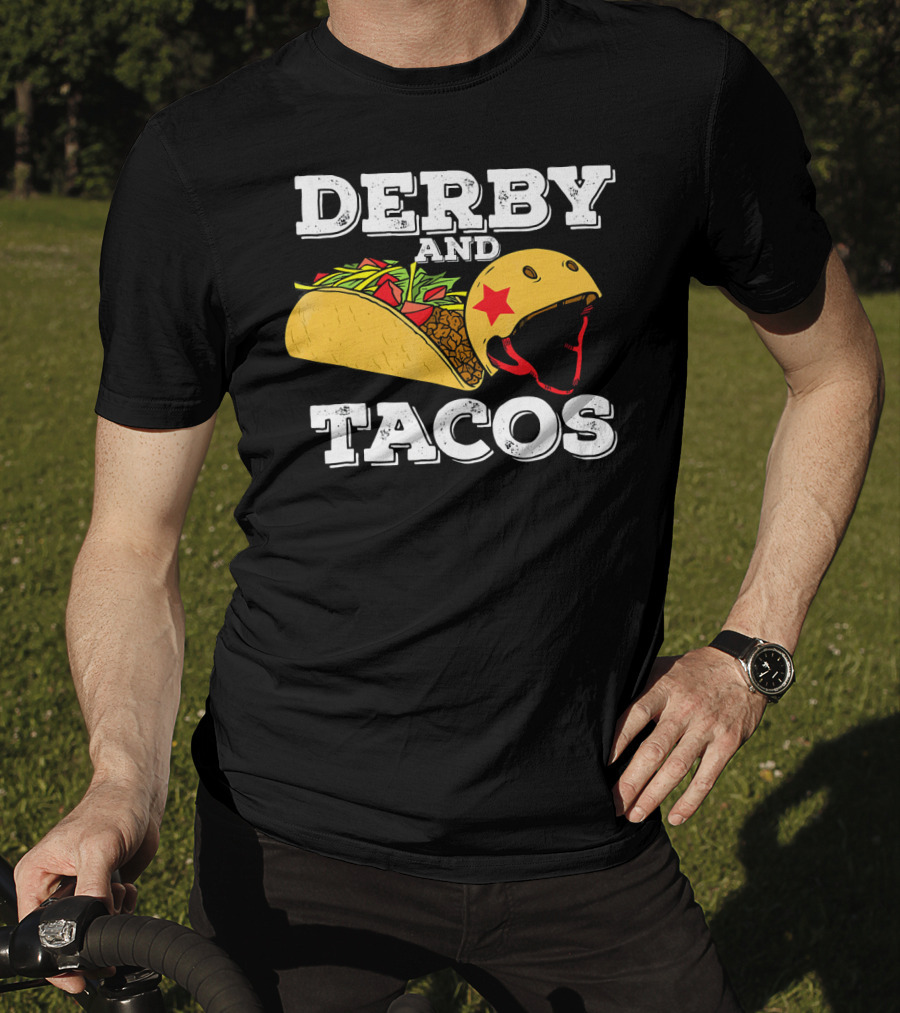 Derby And Tacos Helmet With Star And Taco Filling T-Shirt