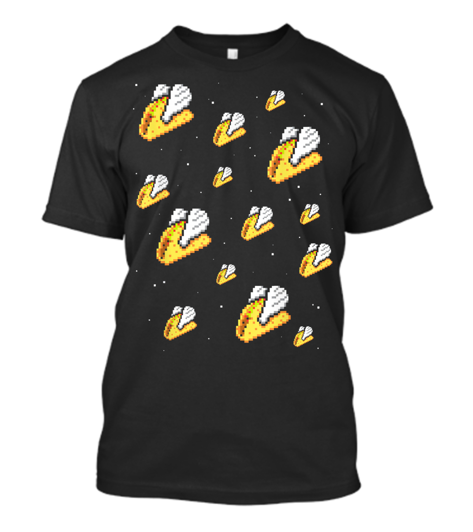 Shirt.Woot Flying Tacos Pixelated Space Adventure T-Shirt