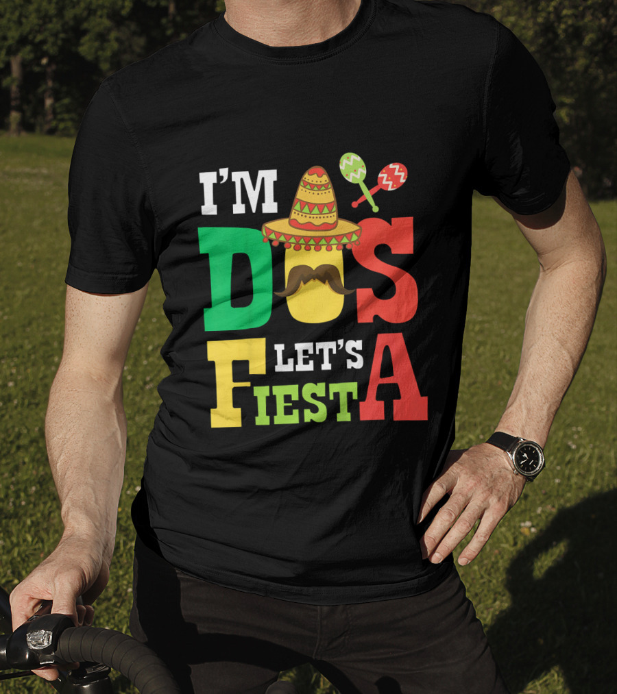 I'm Dos Let's Fiesta 2nd Birthday Taco Hat Maracas T-Shirt