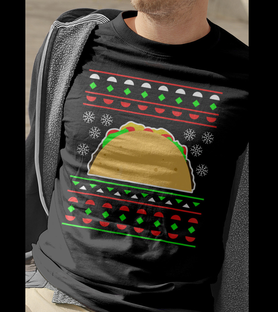 Taco Ugly Christmas Sweater Merry T-Shirt