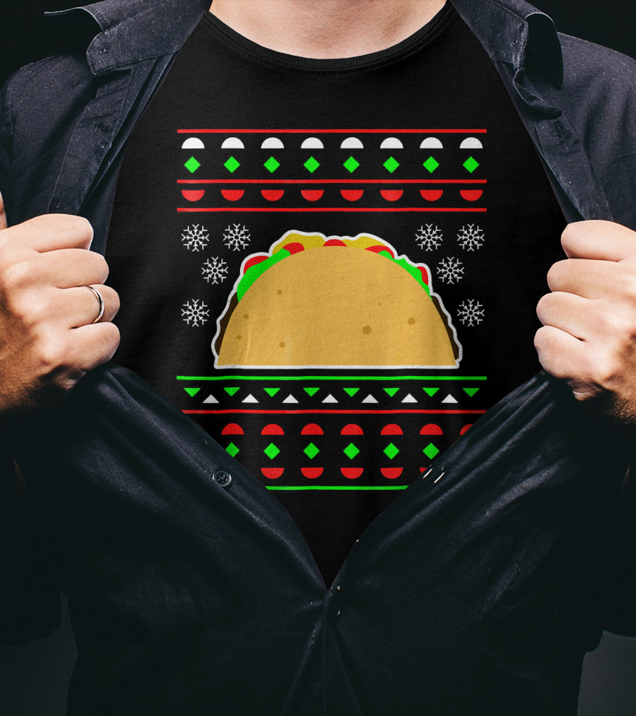 Taco Ugly Christmas Sweater Merry T-Shirt