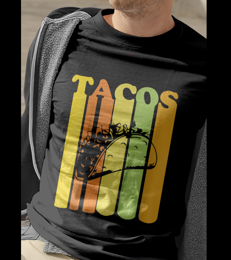 Tacos Retro Vintage Stripes Kids Novelty T-Shirt