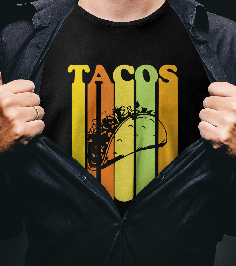 Tacos Retro Vintage Stripes Kids Novelty T-Shirt