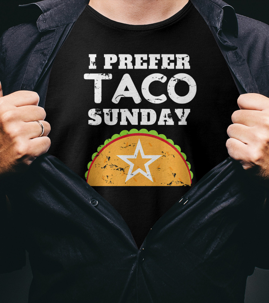 I Prefer Taco Sunday Vintage Star Tex-Mex Aesthetic T-Shirt