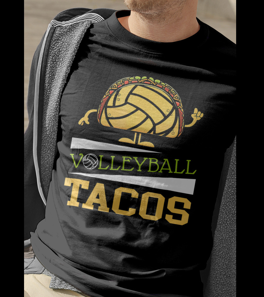 Volleyball Tacos Fun Men Women Kids Volleyball Player T-Shirt
