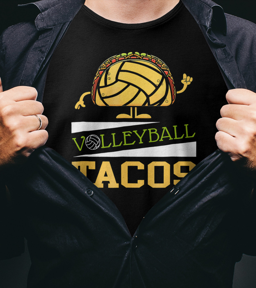Volleyball Tacos Fun Men Women Kids Volleyball Player T-Shirt
