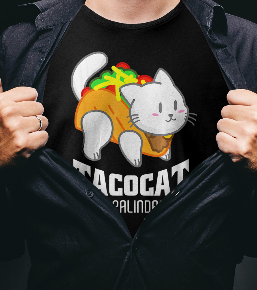 Tacocat It's A Palindrome Cute Funny Taco Cat Lover T-Shirt