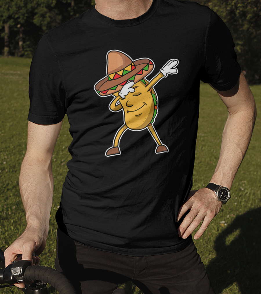 Dabbing Taco With Sombrero Funny Dab Dance T-Shirt