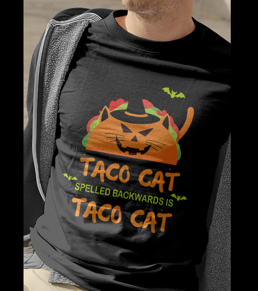 Halloween Taco Cat Spelled Backwards Is Taco Cat T-Shirt