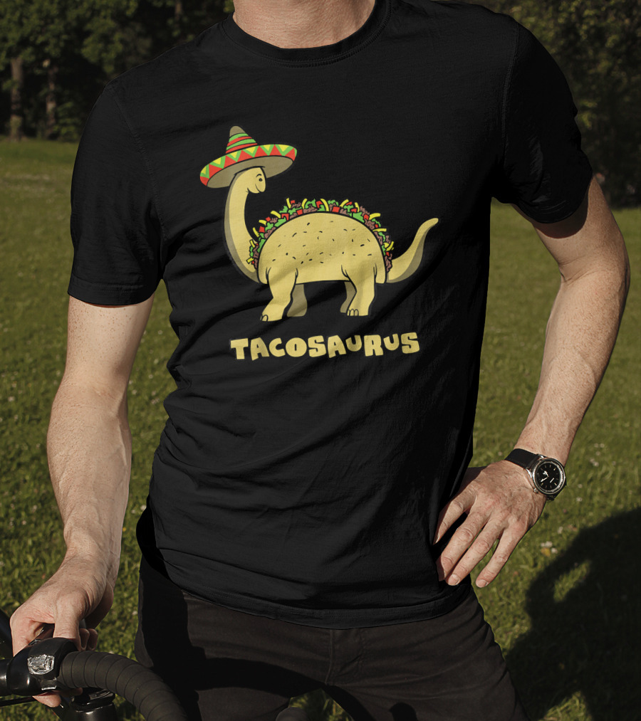 Kids Funny Tacosaurus Dinosaur With Sombrero Hat T-Shirt