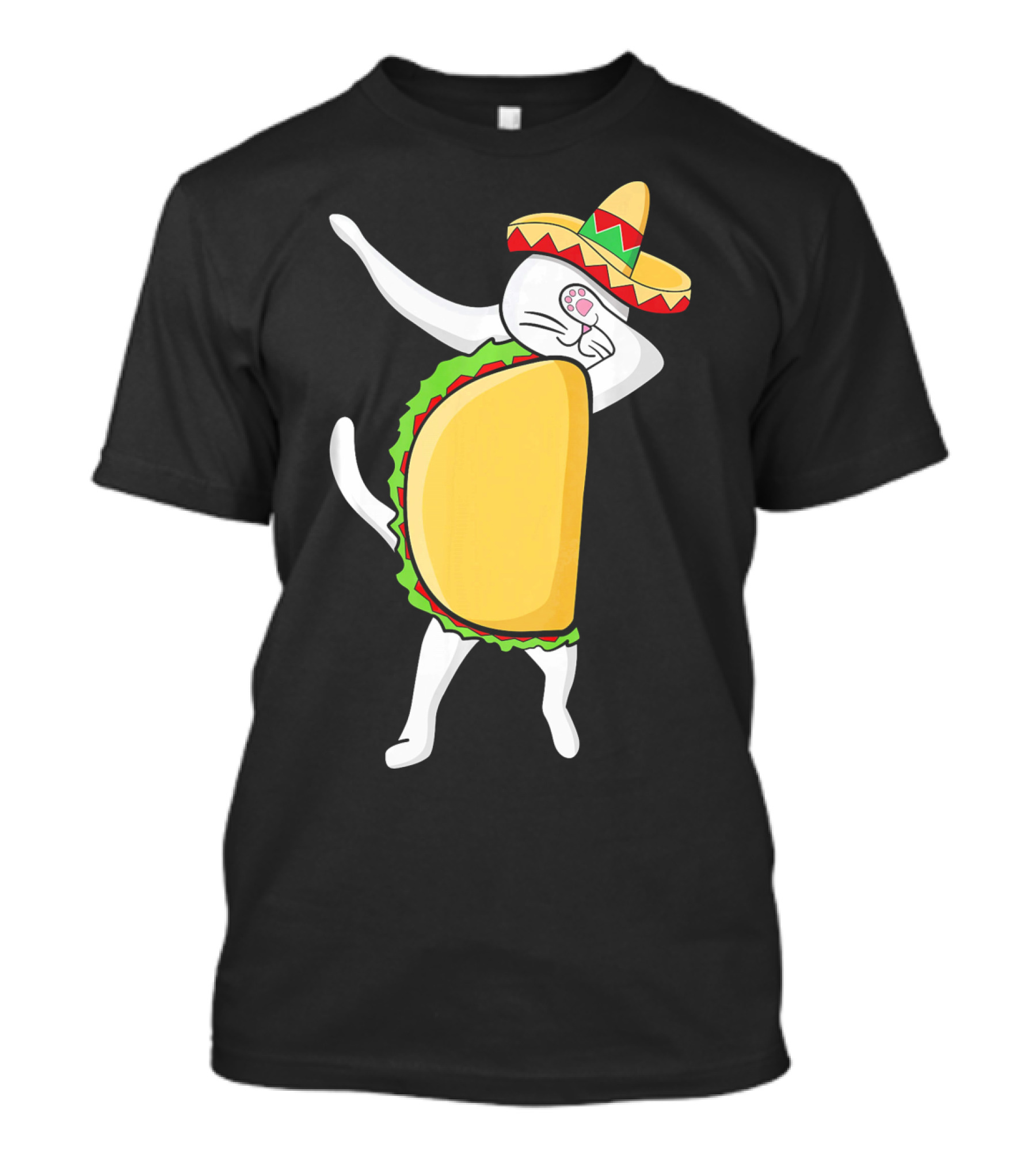 Dabbing Taco Cat Tacocat Cinco De Mayo Sombrero Fiesta T-Shirt