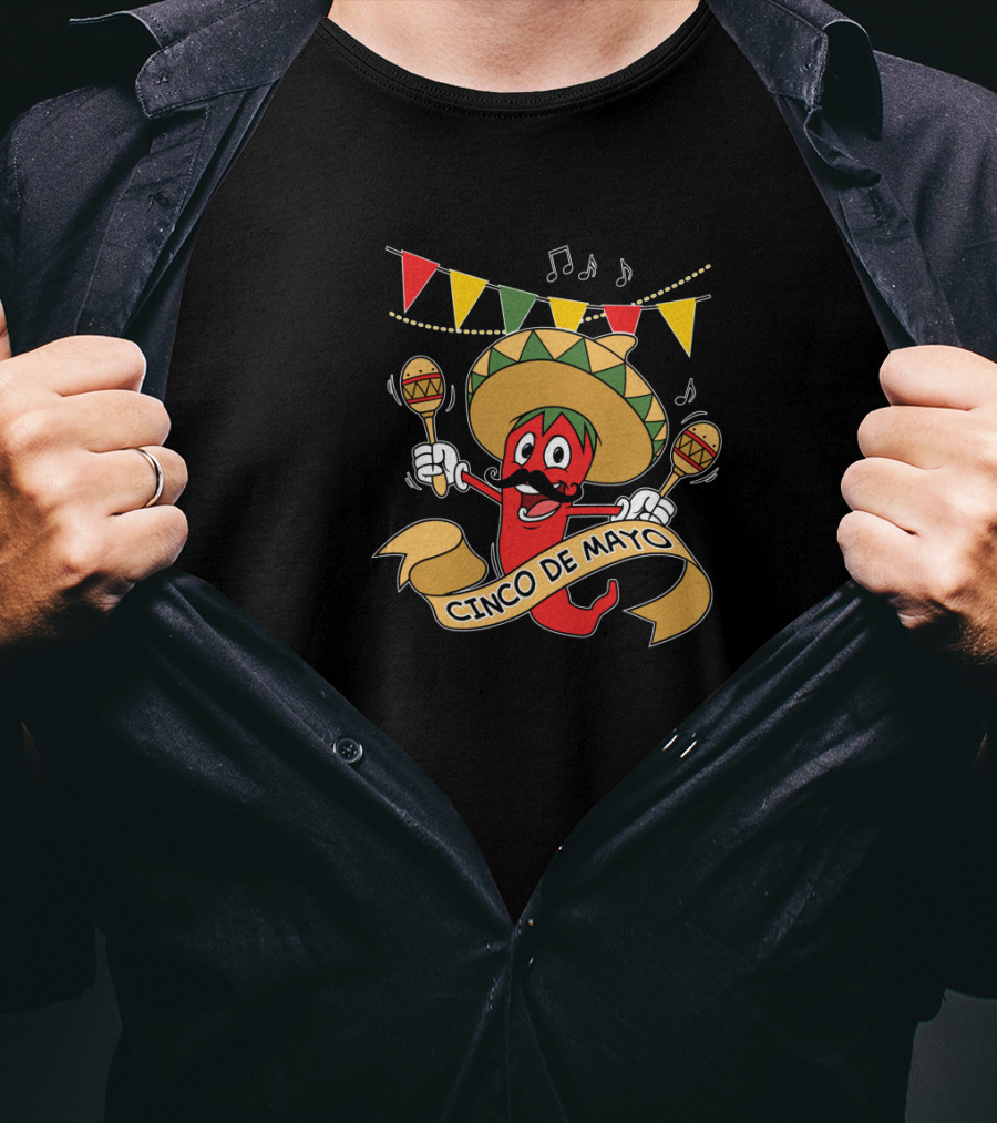 Cinco De Mayo Red Chili Shake Your Maracas Fiesta Party T-Shirt