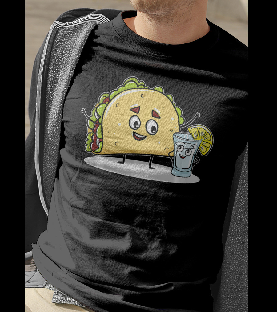 Kawaii Style Taco And Tequila Best Friends With Lemon Slice T-Shirt