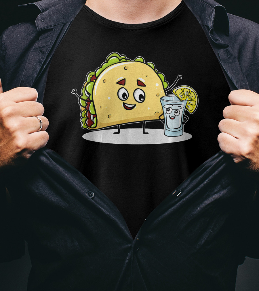 Kawaii Style Taco And Tequila Best Friends With Lemon Slice T-Shirt