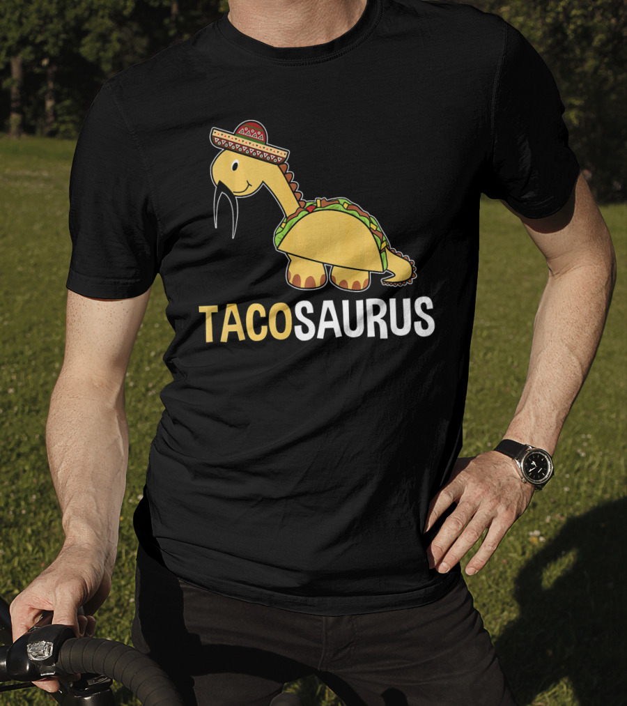Tacosaurus Dinosaur Wearing Sombrero T-Shirt