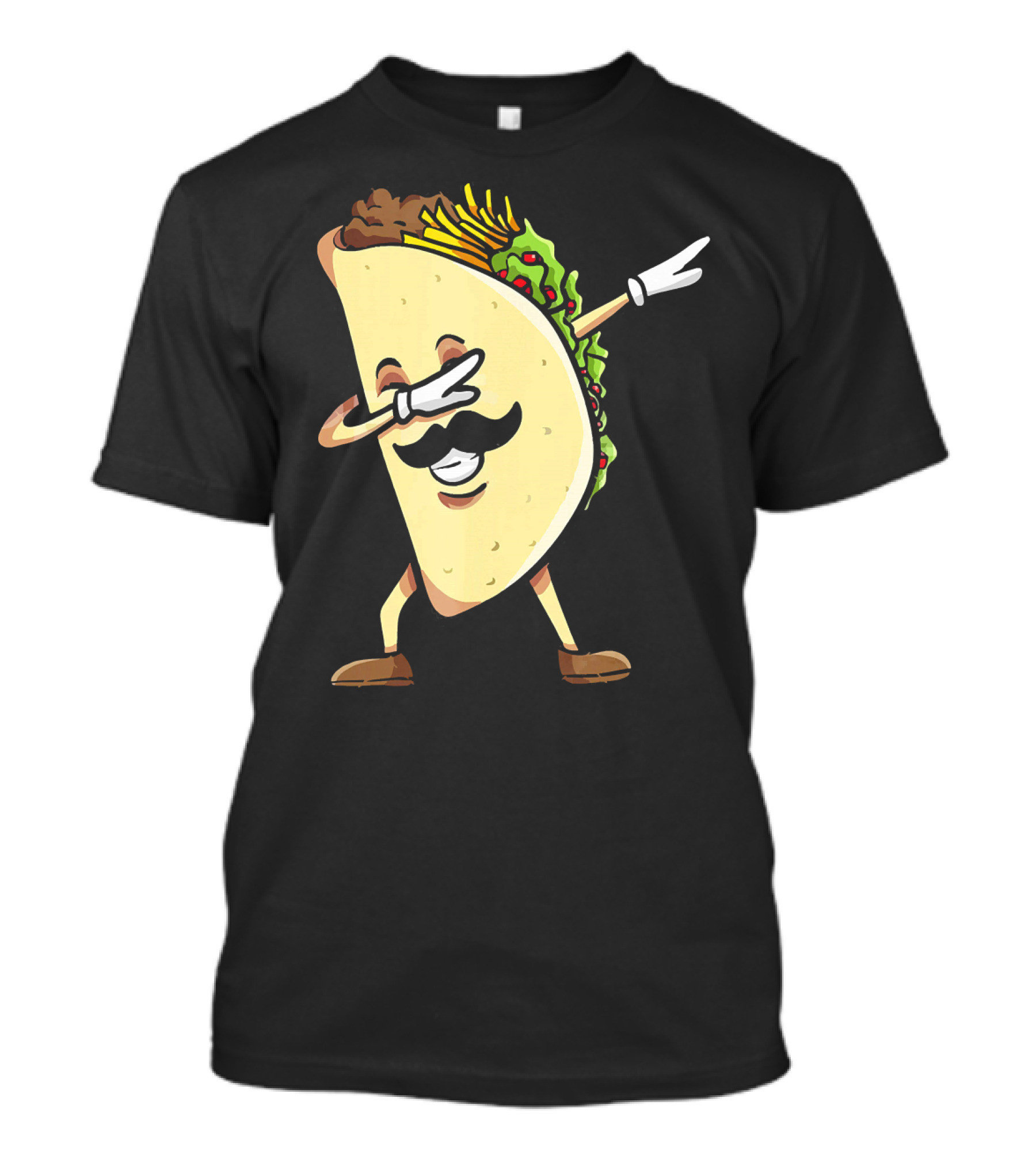 Dabbing Taco Mexican Food Lover With Mustache Dancer T-Shirt