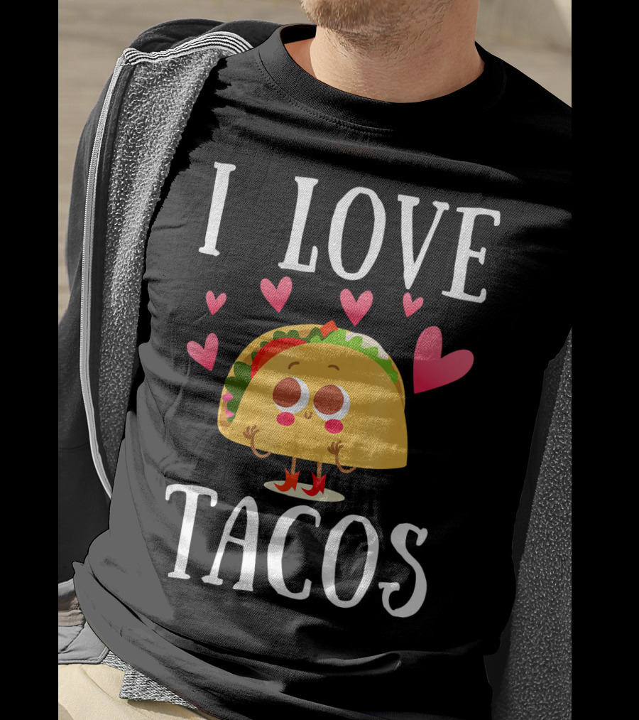I Love Tacos Cute Heart Taco Kawaii T-Shirt